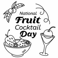 NATIONAL FRUIT COCKTAIL DAY vector illustration