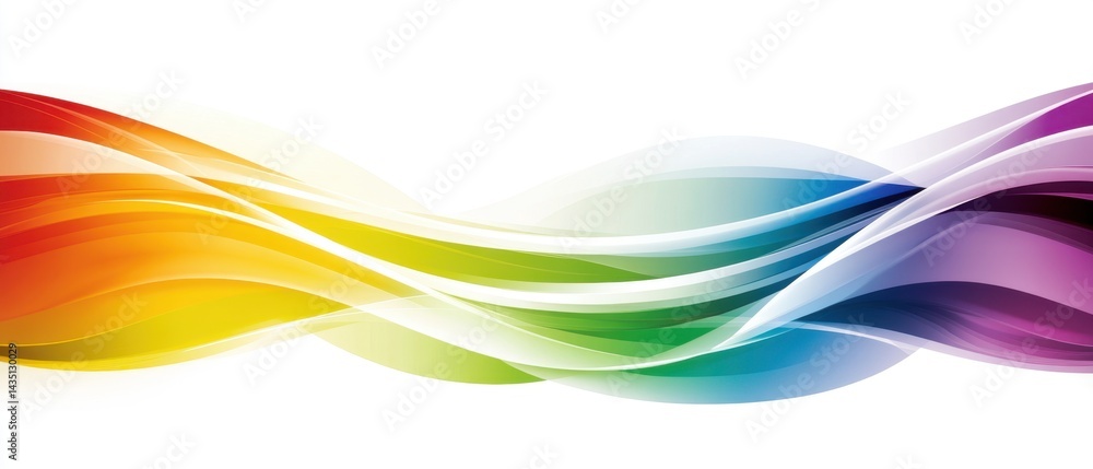 Poster abstract colorful wave design with vibrant gradient flowing curves on white background for modern di