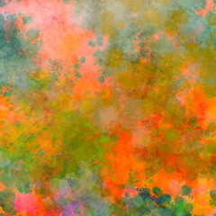 Abstract blurry painted seamless background in vibrant summer autumn natural colors Mixed random chaotic layered blots, spots, splashes, splotches, smudges