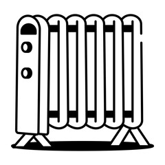 A hand drawn icon showing an electric heater 
