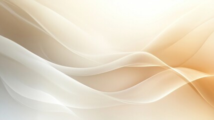 Abstract flowing waves in light beige and gold tones