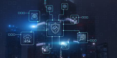 Data Cyber Security system Shield Protection Verification Icon