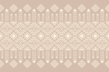 Geometric, seamless,pixel traditional ethnic, thai pattern, fabric pattern for textiles, rugs, wallpaper, clothing, sarong, batik, print, background, cover, illustration, vector.
