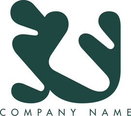 Creative Abstract Initial Letter IU Logo Design