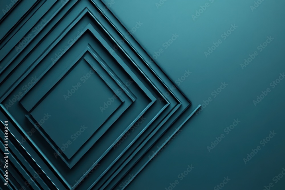 Poster geometric teal squares abstract background with modern design and elegant style for creative project