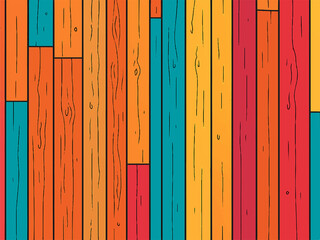 Vibrant Wooden Plank Pattern natural colorful wood texture, background of multi-colored wooden planks, red brown parquet.