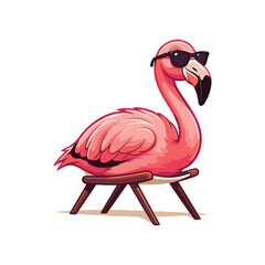Flamingo in cartoon style isolated on white background Lovely hand drawn flamingo