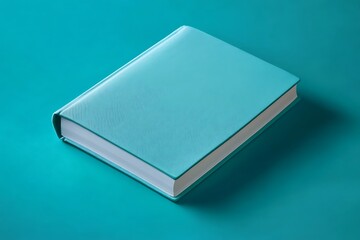 Teal Hardcover Book on a Turquoise Background