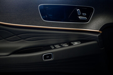 Naklejka premium Car door with door handle and window control and adjustment button