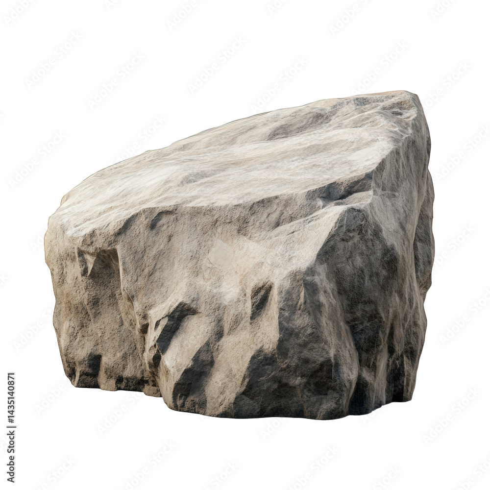 Aufkleber a large. irregularly shaped rock with a rough texture and natural coloration. suitable for use in 3d