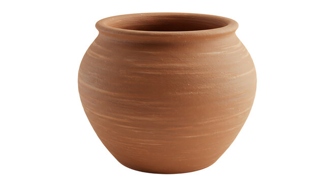 Rustic terracotta pot with textured surface displaying artisanal craftsmanship