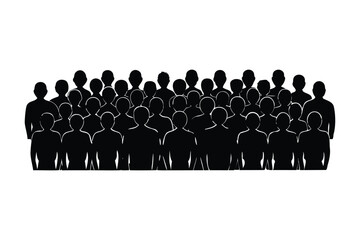 Naklejka premium Crowd of people icon silhouette