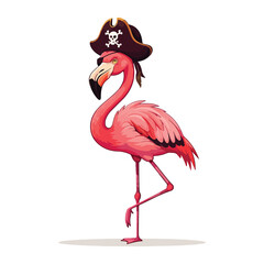 Flamingo in cartoon style isolated on white background Lovely hand drawn flamingo