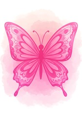 Pink Watercolor Flutter AI Generated