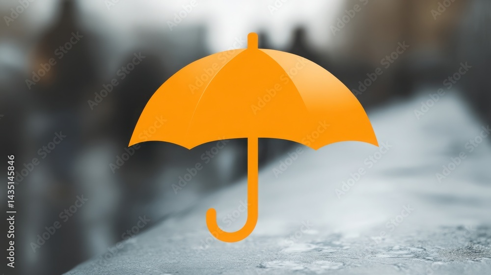 Aufkleber simple umbrella symbolizing protection and safety in the context of blockchain-based disaster claims