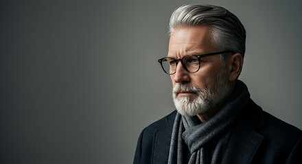 Obraz premium Silver & Shadow: A Portrait in Light AI Generated