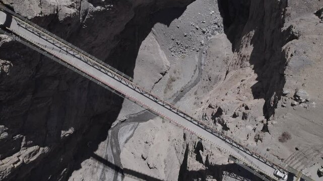 Aerial view of the Chicham Bridge, Himachal Pradesh, india, Akhand Bharat.