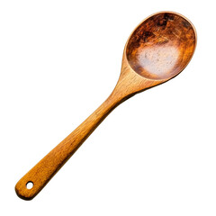 A beautifully crafted wooden spoon with a smooth finish, resting on a clean surface, perfect for culinary use and decoration