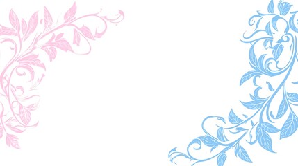 Obraz premium Pink Blue Floral Corner Design.