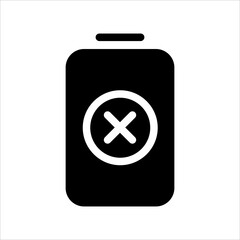Obraz premium battery glyph icon vector illustration isolated on white background