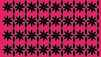 black flower pattern vector pink color background