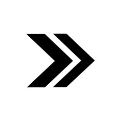 Dual chevron graphic illustration suggesting progression, direction, or next level