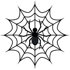 Spider-with-cobweb-spider-net-design 