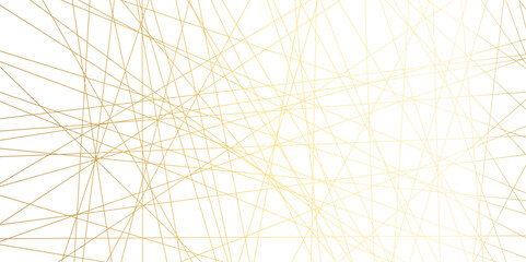 Abstract luxury gold geometric random chaotic lines with many squares and triangles shape background. geometric random chaotic seamless line design with transparent background, vector illustration.