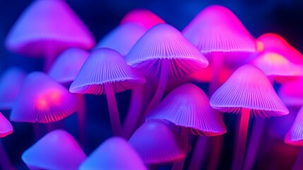 Neon Mushrooms: A Psychedelic Fungi Cluster