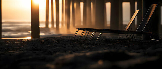 Sunrise Beach Chairs Under Pier