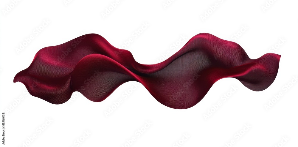 Fototapete abstract maroon fabric wave digital rendering of flowing texture