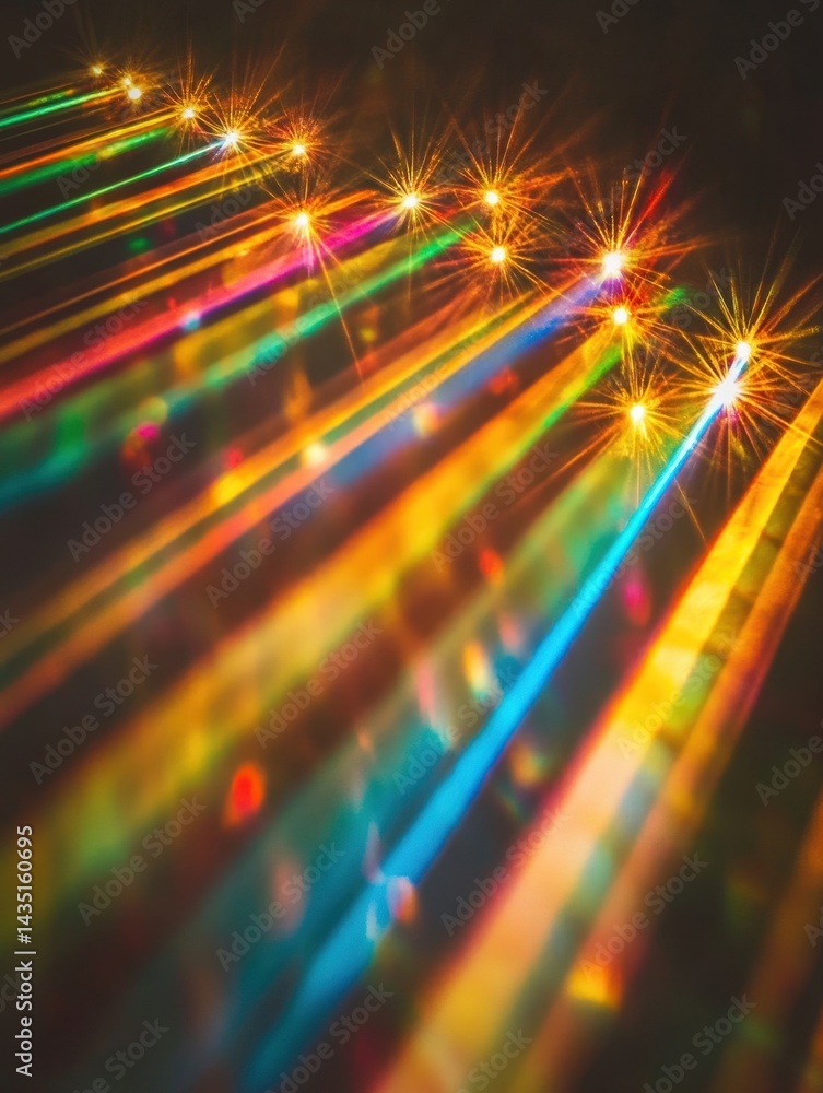 Poster abstract light painting photography showcasing vibrant colorful beams and ethereal glow creating a m