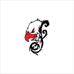 Eagle head decorated with tribal. It can be used as graphic design