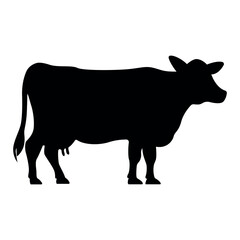 Cow farm animal cattle silhouette agriculture vector