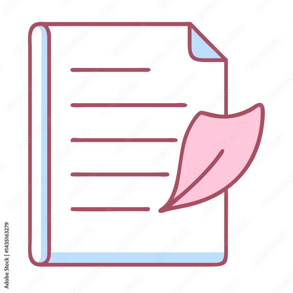 Poster document icon with curled corner and blank lines