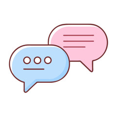 Fototapeta premium Colorful speech bubbles representing conversation and communication 