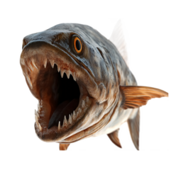 Piranha for Tropical Fish and Wildlife Art - Isolated on White Background