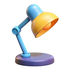 Cartoon desk lamp rendering on white background