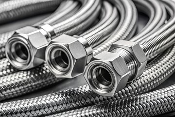 A bunch of pipes are stacked on top of each other