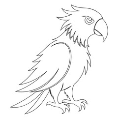 Parrot Bird icon silhouette vector outline isolated on transparent background