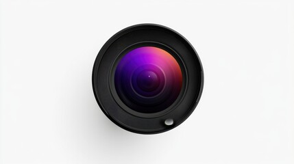 Camera Lens Close Up on White Background Capturing the Essence of Photography Equipment and Optics for Professional or Hobbyist Photographers