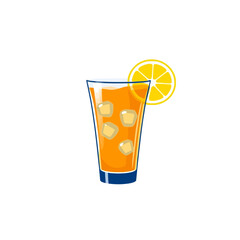 Refreshing iced tea with lemon vector illustration summer drink beverage cold drink clip art design 100 character