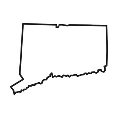 Connecticut State Outline Vector Map