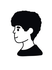 Simple male face in line drawing