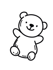 Cute bear in black and white
