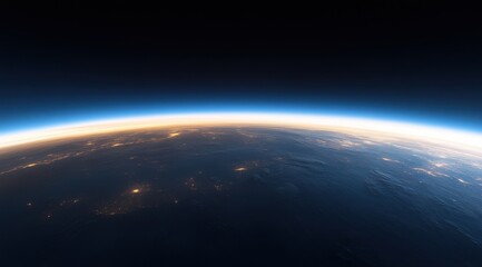 Fototapeta premium Earth's Curve from Space, Dawn or Dusk