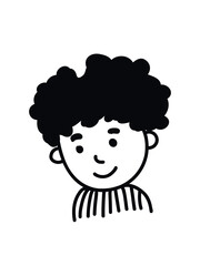 Smiling boy in line art