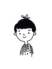 Happy boy in doodle style