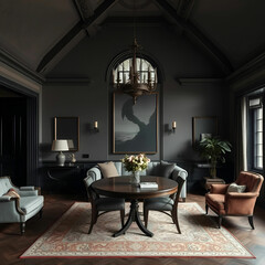 Dark EleganceVintage Architecture at Home