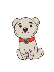 Puppy in line art style